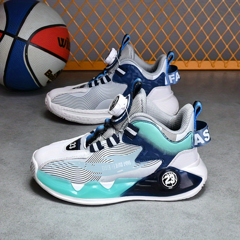 Boys' Basketball Shoes Rotating Buckle Non Slip Sneakers