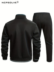 Men's Sports Suit Zip Up Jacket & Active Pants Outdoor Activities