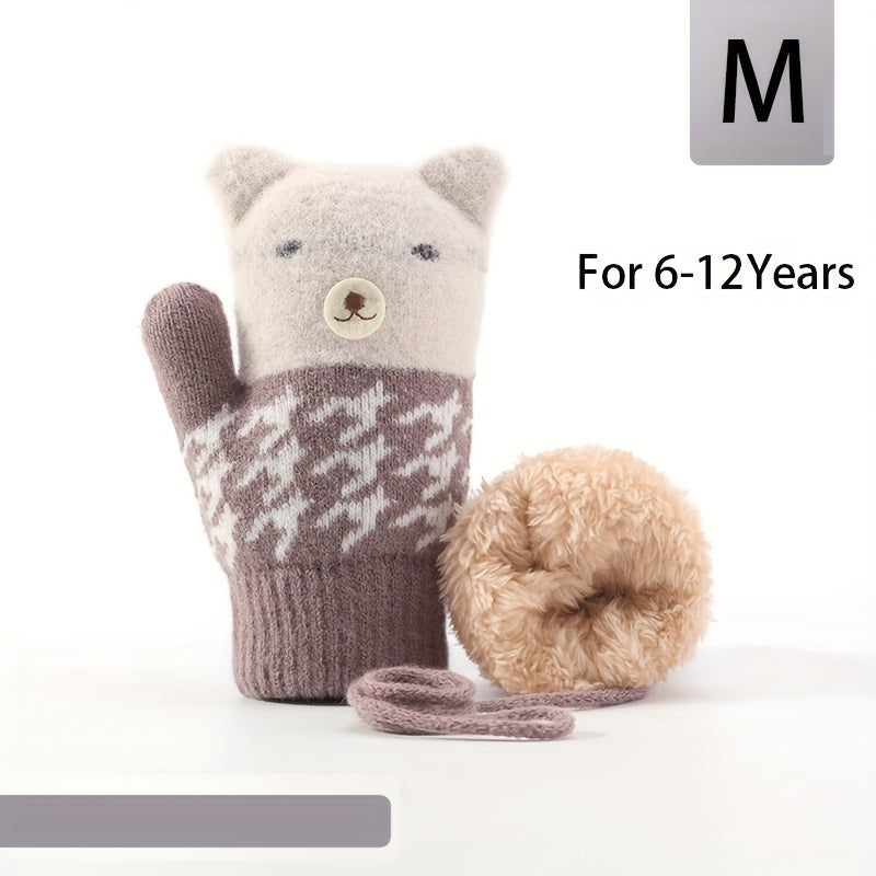 Kids Winter Warm Knitted Gloves