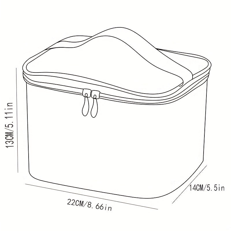 Cartoon Printed Cube Travel Cosmetics Wash Bag PU Portable Storage Bag