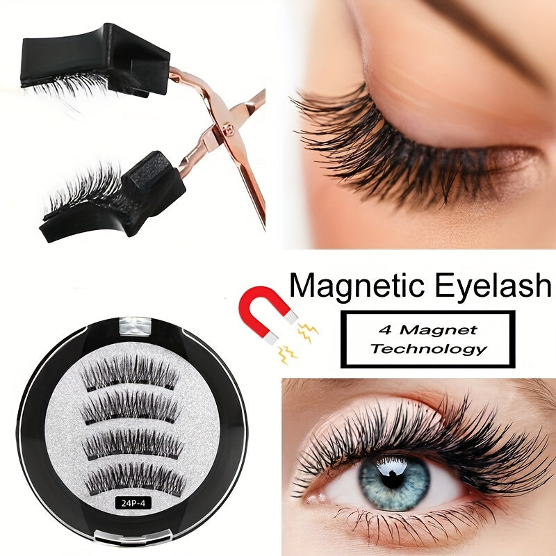 3D Magnetic False Eyelashes Faux Mink Lashes With Tweezers