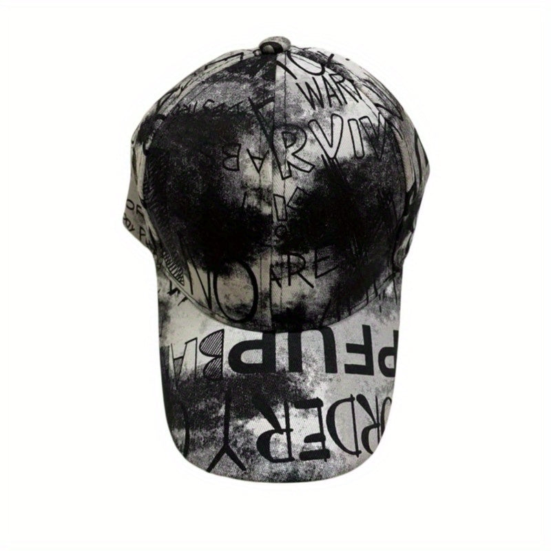 Vintage Graffiti Print Baseball Cap Casual Hip Hop Dad Hat Adjustable Sunscreen
