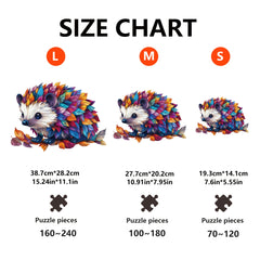 Colorful Hedgehog Wooden Puzzle Irregular Animal Shape Educational Toy