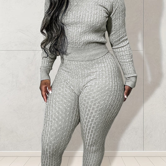  Casual Sweater Outfits 2 Piece Set Women's Plus