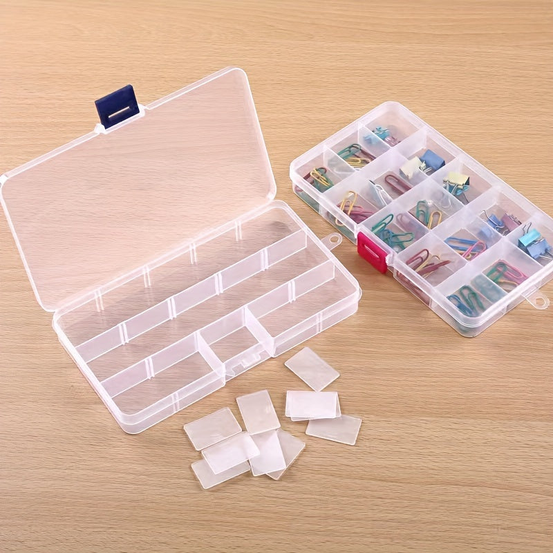 15 Grids Clear Plastic Storage Box Jewelry Organizer Fishing Tackle Container