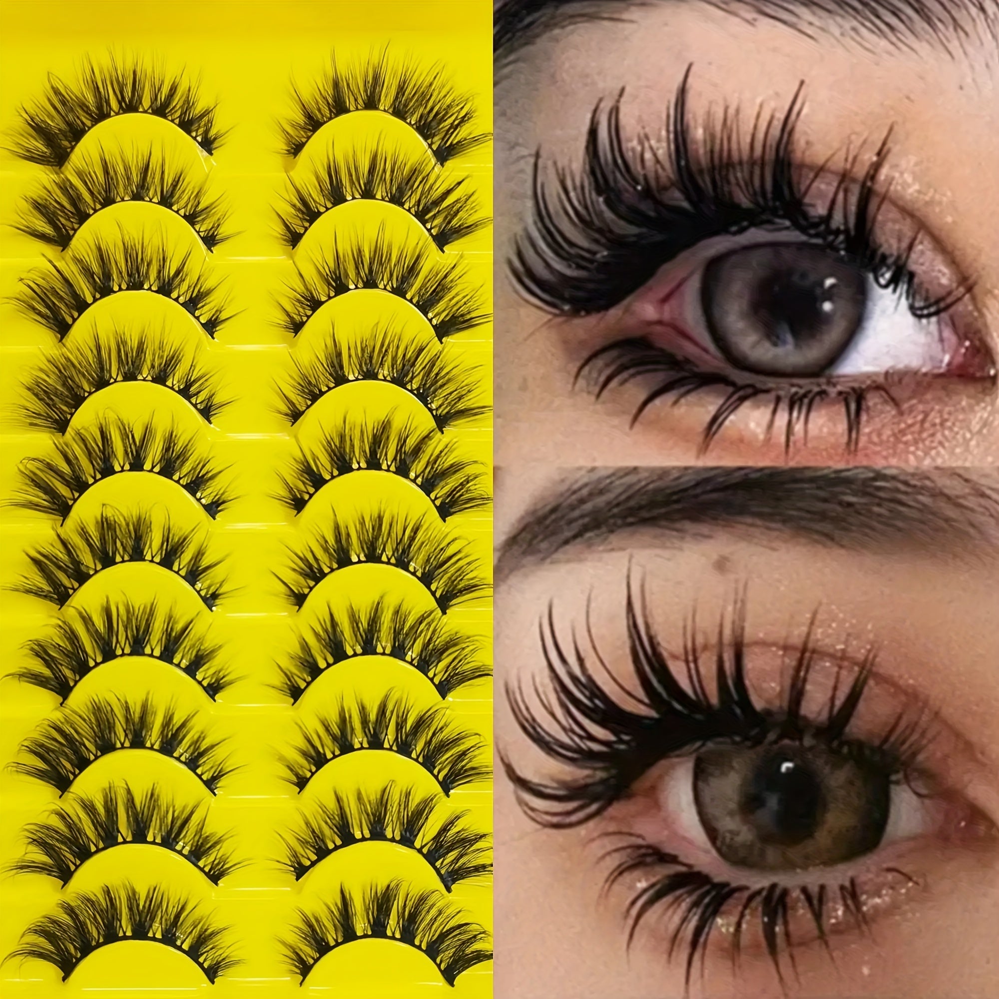 10 Pairs False Eyelashes Natural Fluffy Curling Thick Soft 3D113