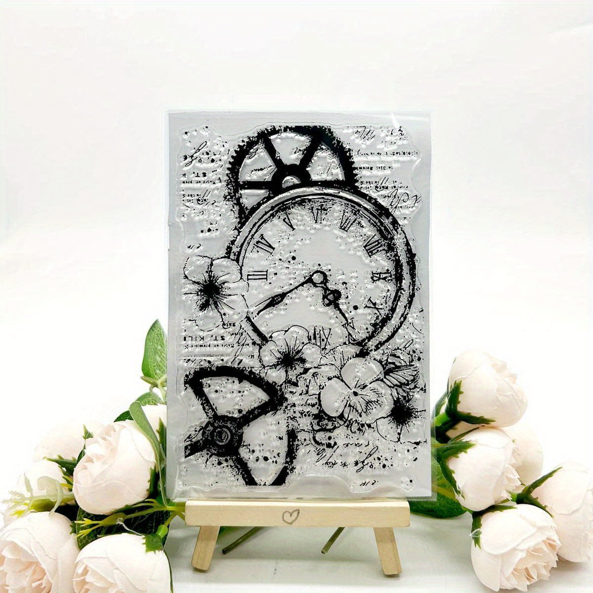 Clock Stamp Painting Tool DIY Scrapbook Decoration Silicone Stamp