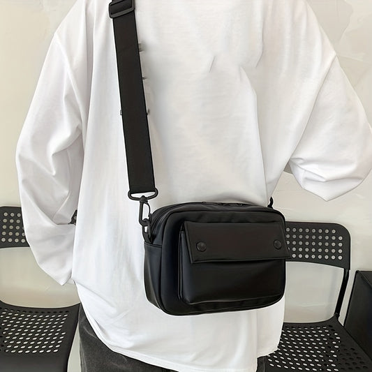 Men's Messenger Bag Solid Versatile Men's Bag Sports Diagonal Crossbody Bag