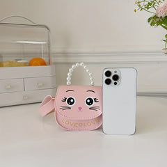 Girls Cat Mini Satchel Crossbody Bag Coin Purse for Kids