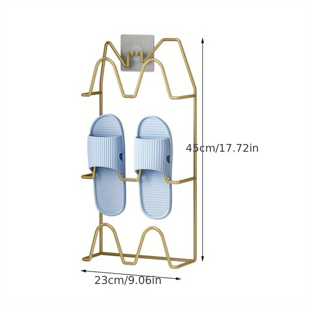 Corner Hanging Slippers Hook Rack Metal Drain Rack - Space Saving Organizer
