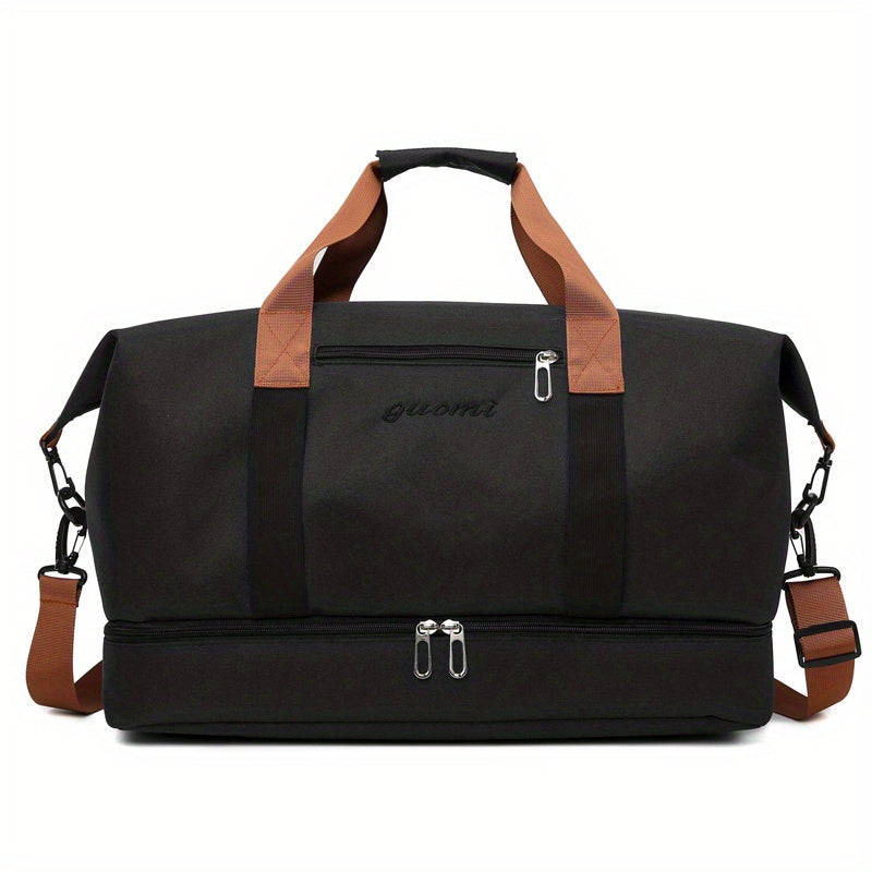 Letter Print Lightweight Travel Duffel Zipper Handbag Father's Gift