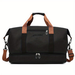 Letter Print Lightweight Travel Duffel Zipper Handbag Father's Gift