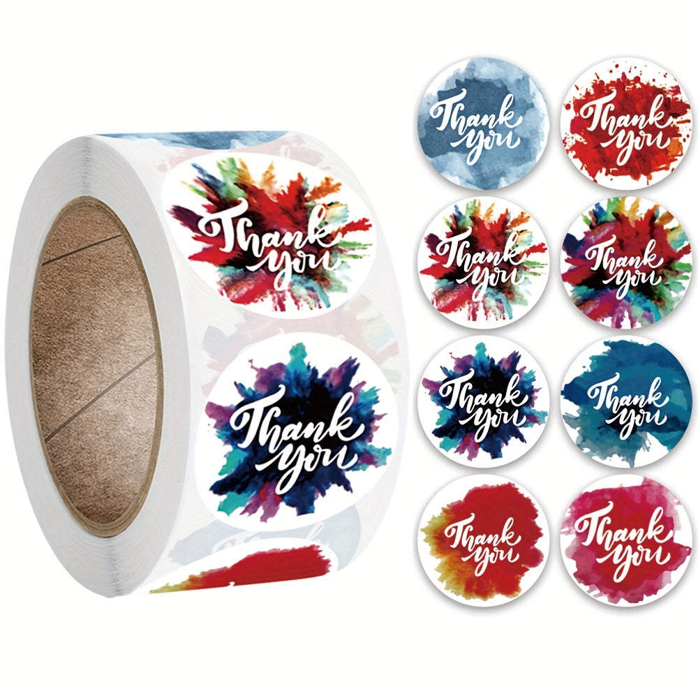 500pcs Round Floral Thank You Stickers Wedding Favors Envelope Seal Labels