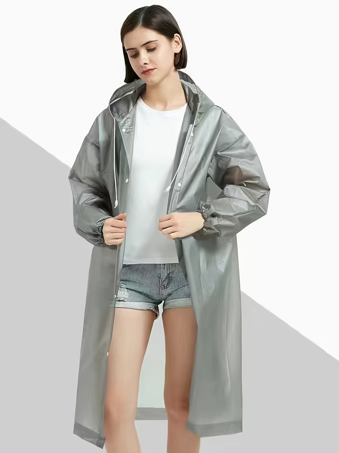 Reusable Rain Poncho for Adults with Hood