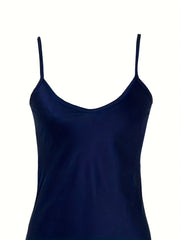 Satin Slip Lounge Dress Spaghetti Strap Home Dress Women's Loungewear