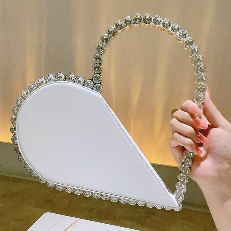 Heart Shape Evening Bag Clutch Purse Wedding Handbag for Party