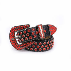 Rhinestone Belt Western Cowgirl Bling Studded Leather Belt For Jeans