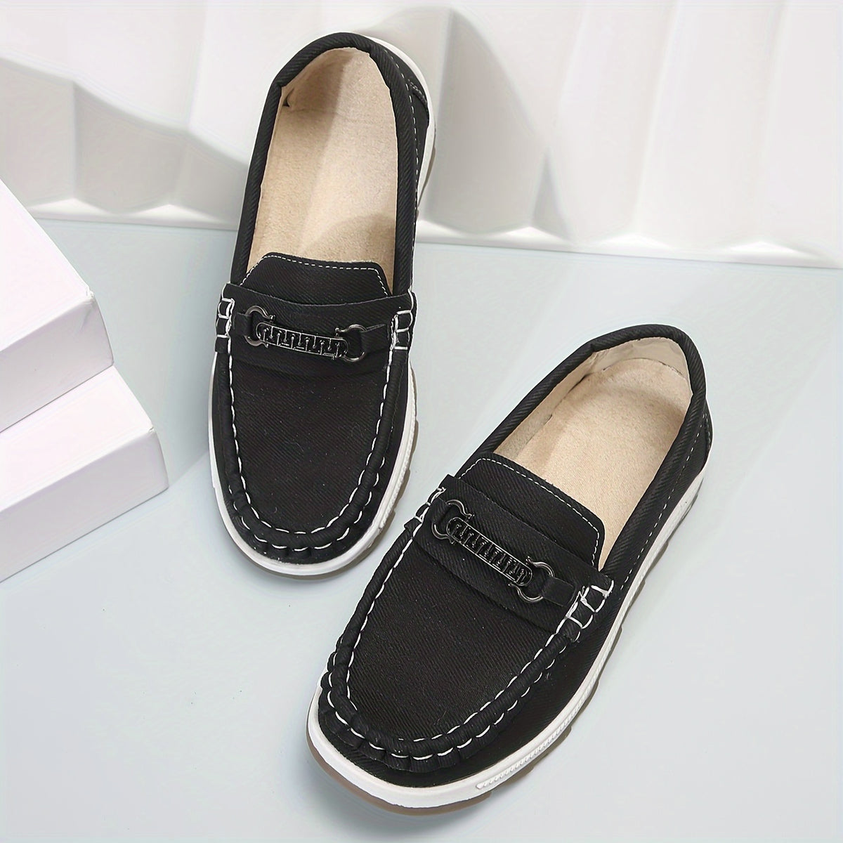 Boys' Slip On Loafer Shoes Lightweight Non Slip Flat Shoes