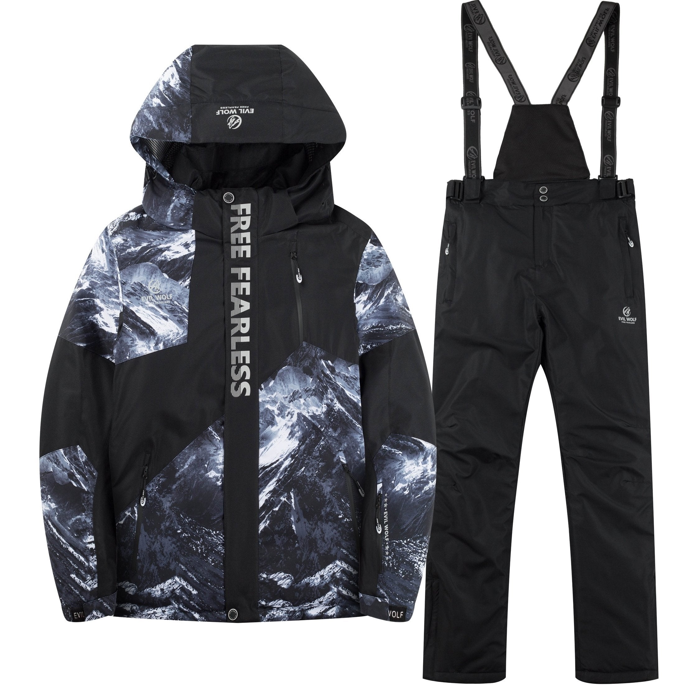 Men's Tie Dye Hooded Jacket & Trouser Ski Suit