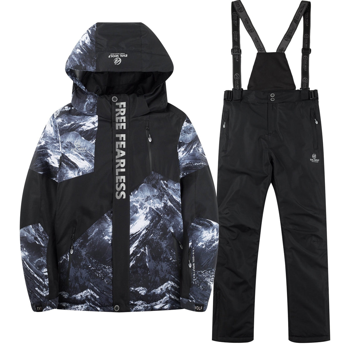 Men's Tie Dye Hooded Jacket & Trouser Ski Suit