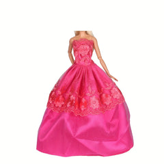 5pcs Doll Clothes & Party Dress Outfits 11.5in 28 Bodysuits Lace Floral Solid