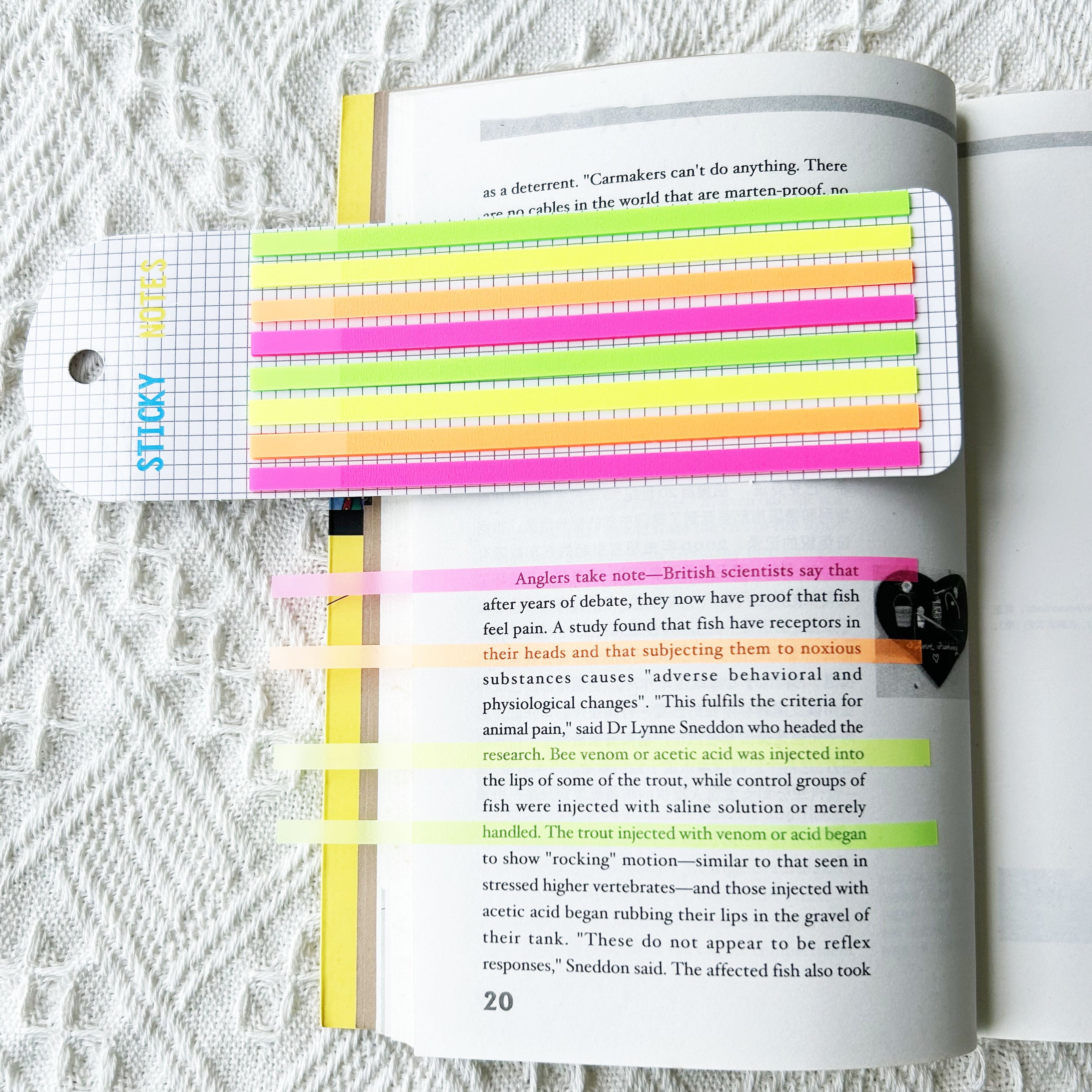 Colorful Thin Long Strip Index Stickers Translucent Sticky Notes