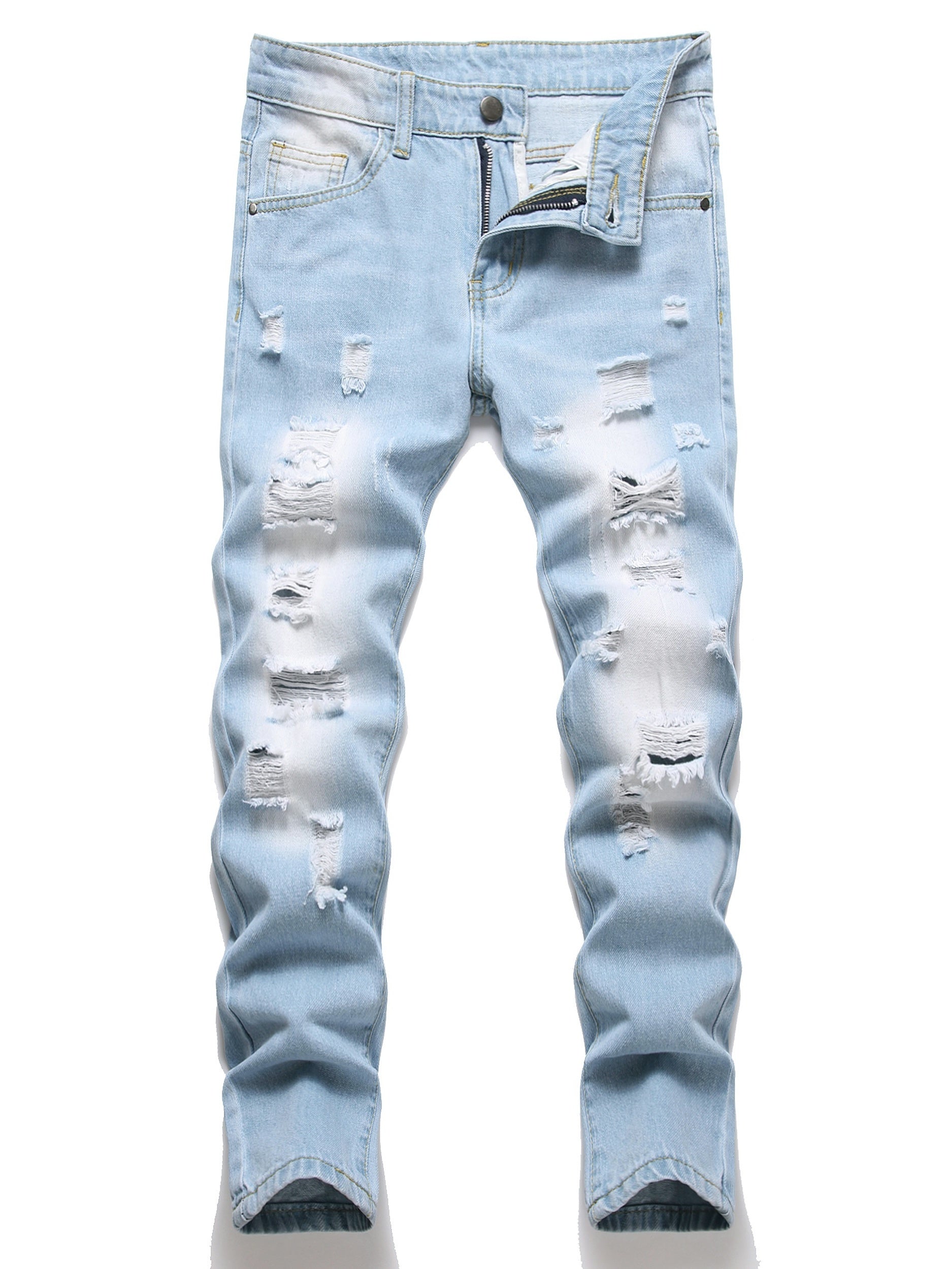 Boy's Skinny Fit Distressed Denim Jeans Pants
