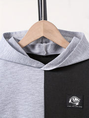 Boy's 2pcs Clash Hoodie & Sweatpants Set Graffiti Eye Pattern