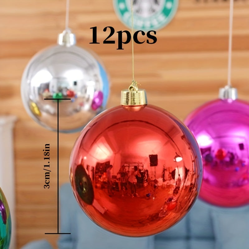 12pcs Colorful Christmas Tree Balls Pendants