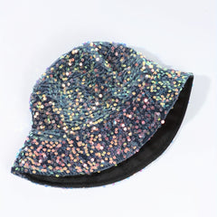 Y2K Laser Sequins Bucket Hat Hip Hop Sparkly Basin Hat