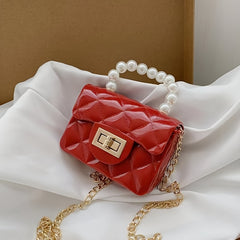 Mini Jelly Purse Girls Mini Bag Faux Pearl Handbag