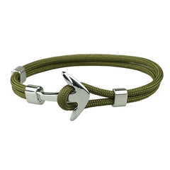 Silver Boat Anchor Bracelet Polyester Rope Punk Bracelet