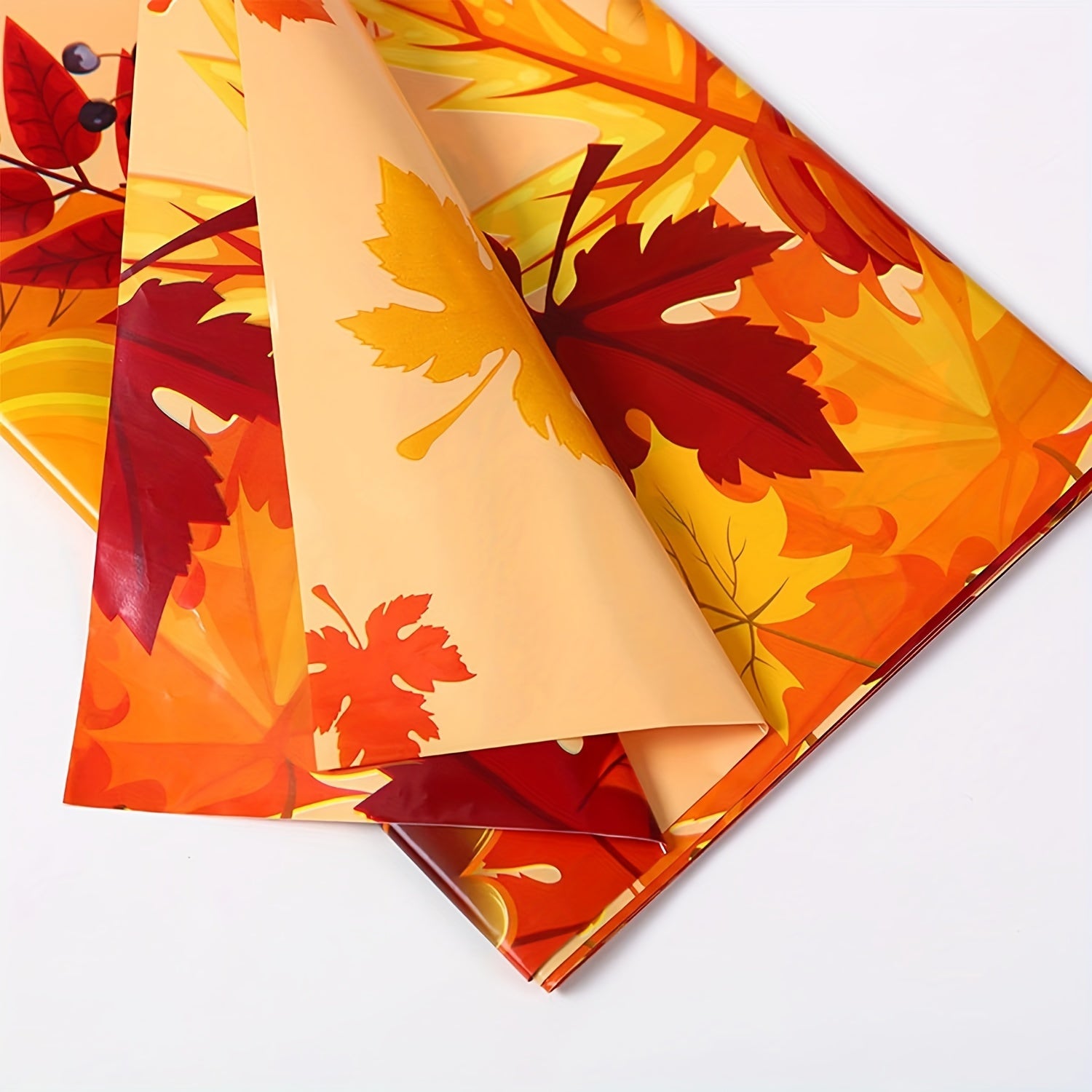 Thanksgiving Tablecloth Disposable Fall Pumpkin Maple Leaf Table Cover