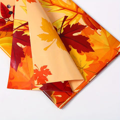 Thanksgiving Tablecloth Disposable Fall Pumpkin Maple Leaf Table Cover