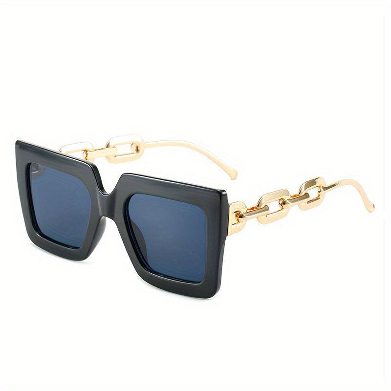Oversized Square Sunglasses Y2K Block Chain Glasses UV400