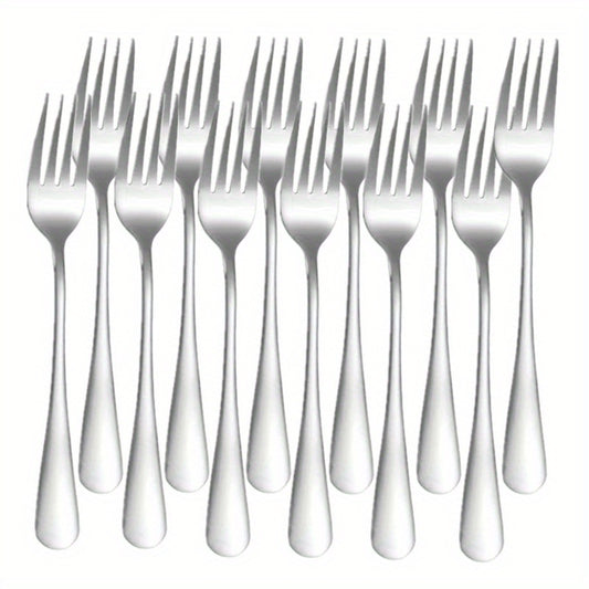 12pcs Stainless Steel Tableware Set Mirror Polished Spoon Silver