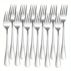 12pcs Stainless Steel Tableware Set Mirror Polished Spoon Silver
