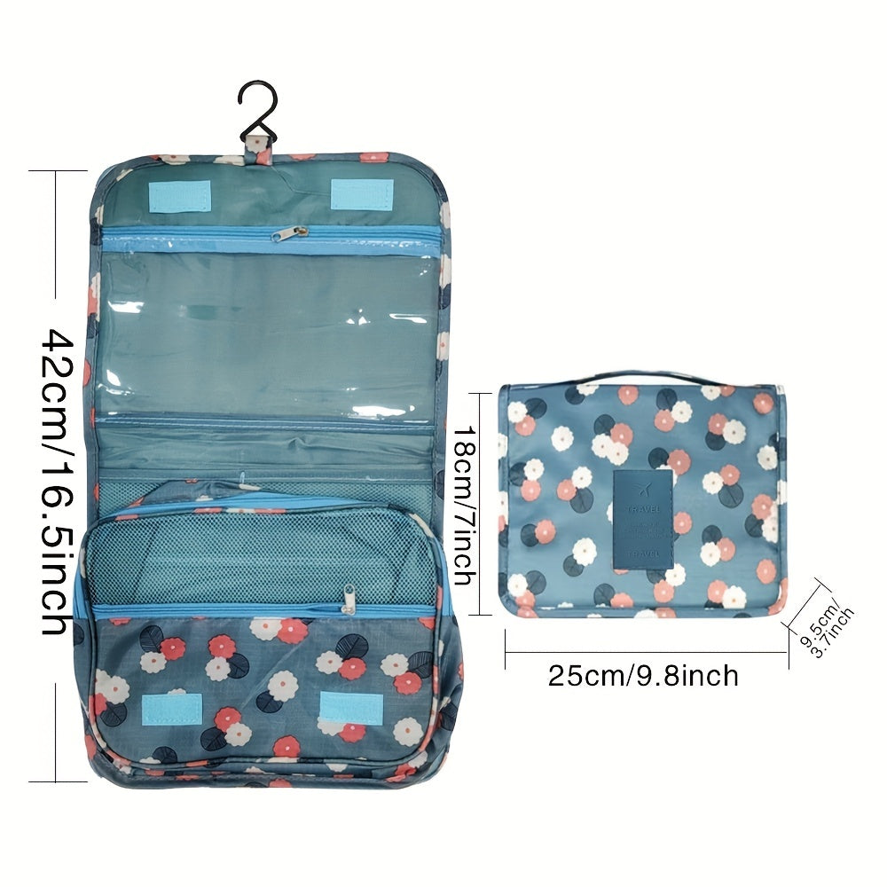 Portable Hanging Hook Cosmetic Bag Nylon Zipper Makeup Pouch