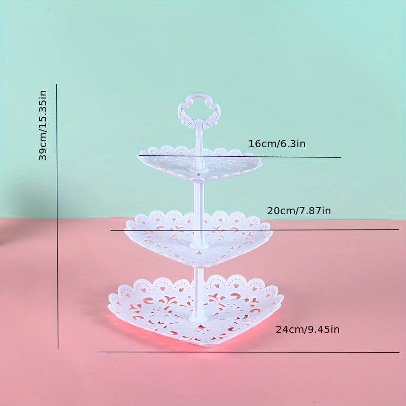 3 Tier Cupcake Stand Dessert Plates Mini Cakes Display Tower