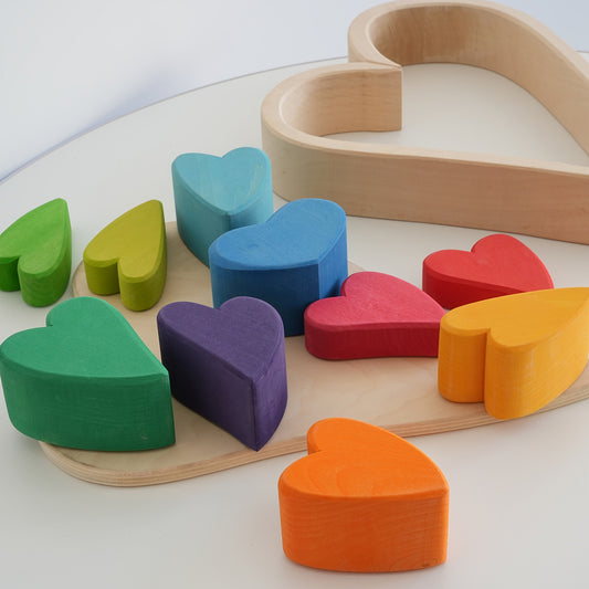 Heart Shaped Wood Block Desk Organizer Multicolor Decor Indoor Outdoor