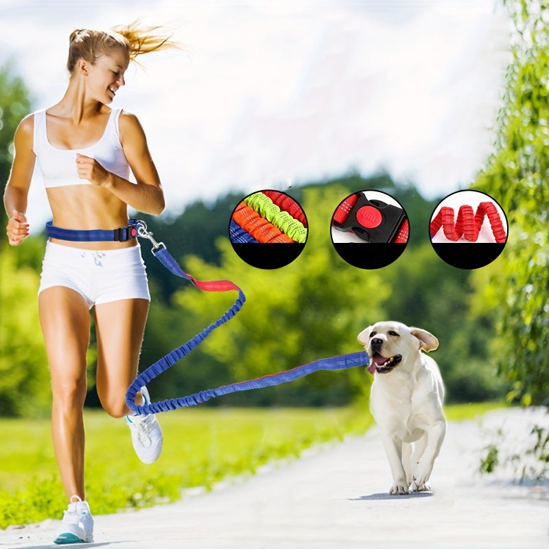 Hands-Free Dog Leash Adjustable Waist Belt for Running