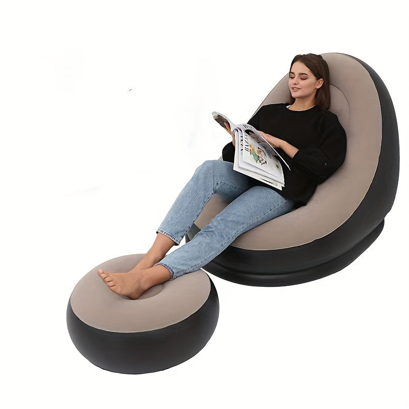 Macaron Flocking Inflatable Lazy Sofa Lounger