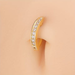 Zircon Curved Barbell Belly Button Ring