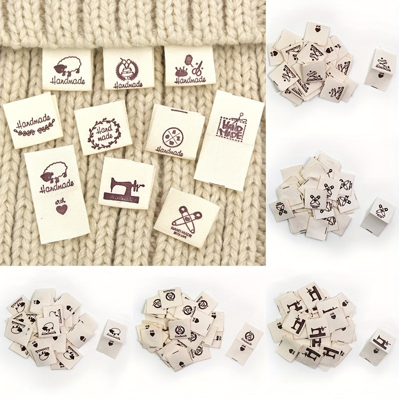 50pcs Clothing Collar Label Sheep Flower Wreath Scissors Pins Buttons