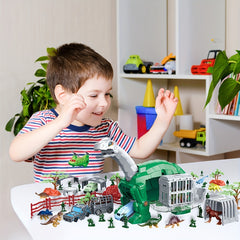 Interactive Dino Toy Set with Helicopter & Dinosaur Models