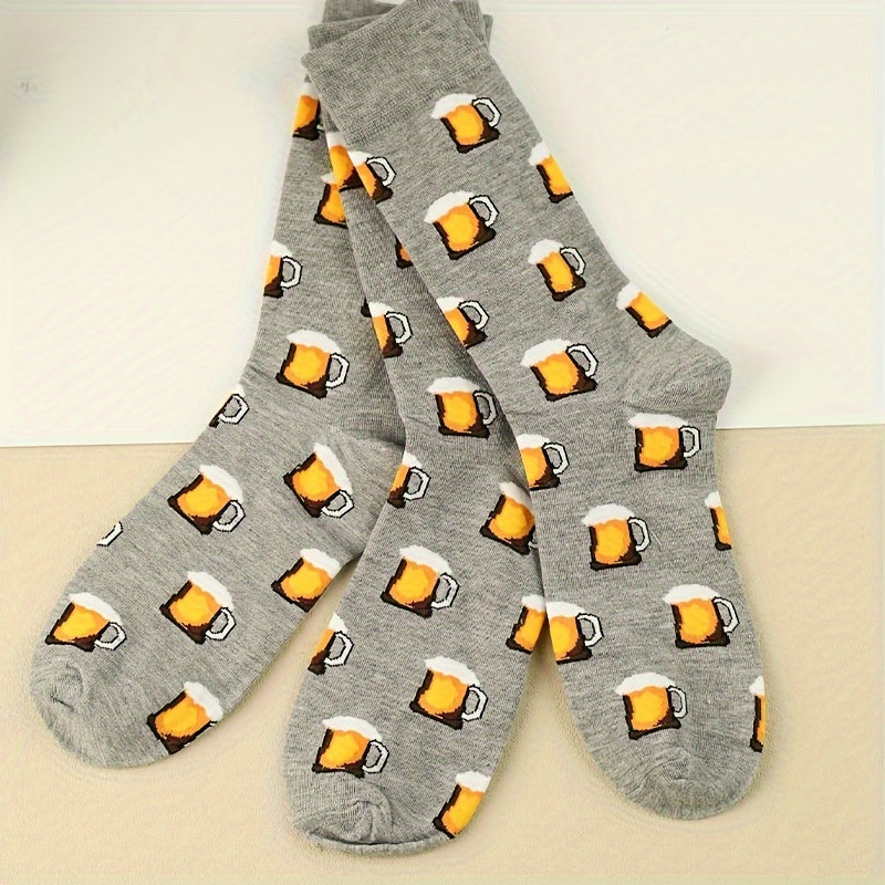 Cartoon Bear Print Comfy & Mid Tube Women's Socks