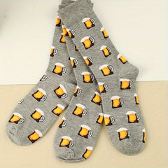 Cartoon Bear Print Comfy & Mid Tube Women's Socks