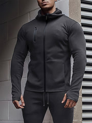 Men's Hooded Zipper Jacket for Outdoor Sports