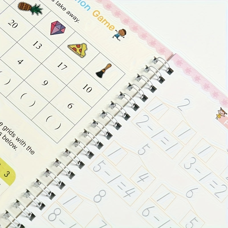AOUDAI Practice Notebook Set for Preschoolers Alphabet Numbers Drawing