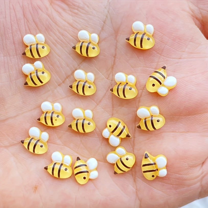 10Pcs Mini Honeybee Resin Figurines for Jewelry Making & Accessories